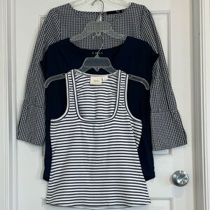 Blue and White Bundle of 3 Tops (S-M)